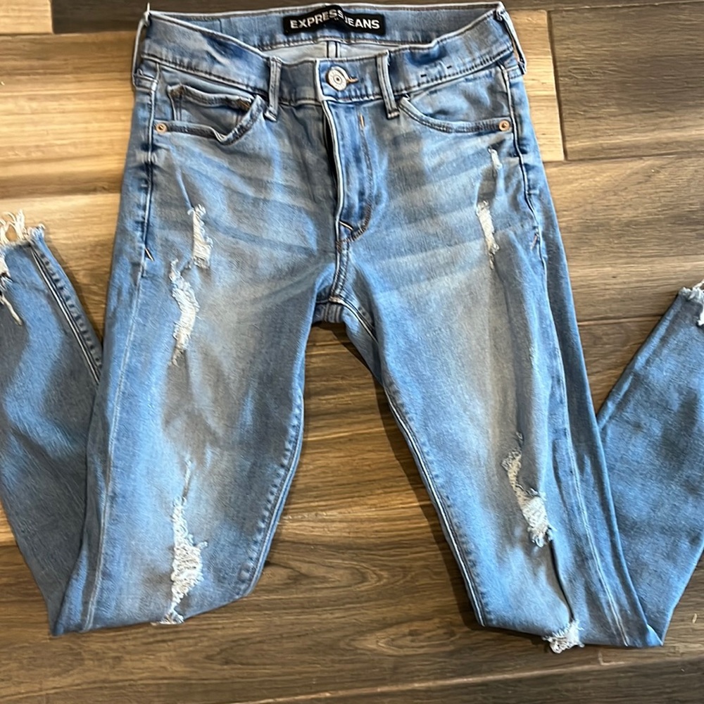 Express skinny distressed jeans size 2 ankle legging